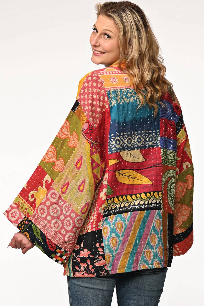 Sevya Handmade - Vendita all'ingrosso Kimono - Donna - Giacca Kimono Kantha reversibile in cotone7