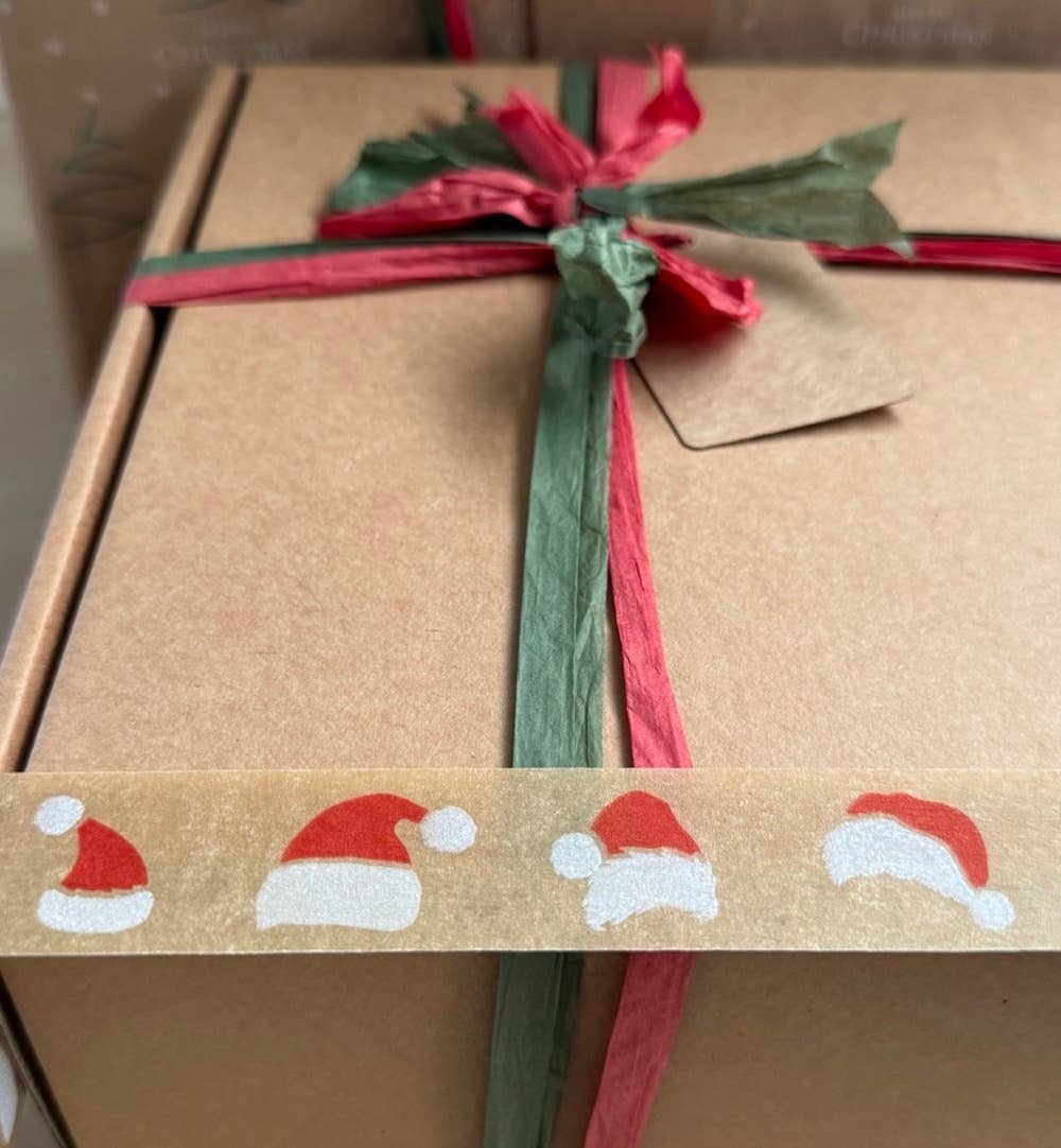 &Keep – wholesale Tejp – Röd & Vit Festlig Biologiskt Nedbrytbar Papperstejp 24mm x 50m7