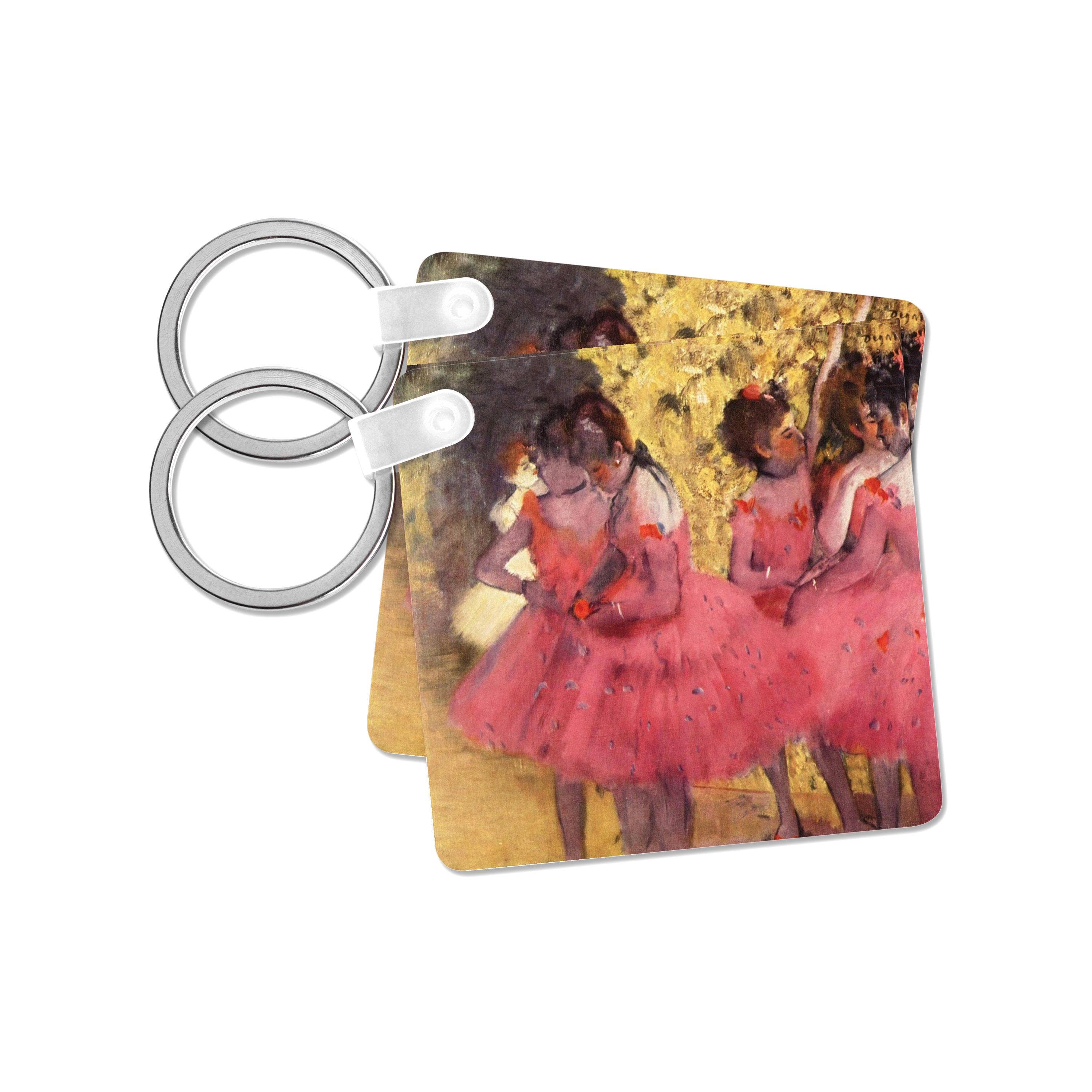 3dRose - Wholesale Keychain - Unisex - 3dRose, Picture of Degas Painting The Pink Dancers Before The Dance, Key Chain