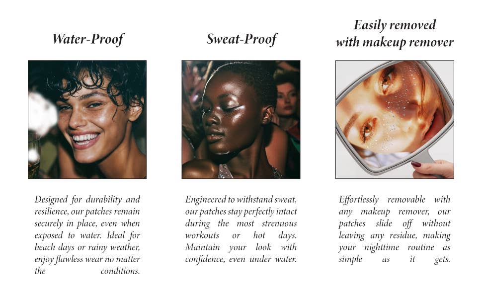 Fazit – wholesale Temporary tattoo – Silver Glitter Freckles Makeup Patches7