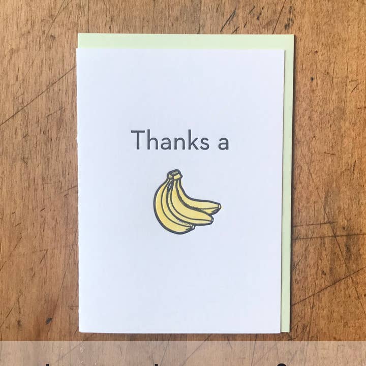 Thanks a Bunch Greeting Card - Box of 6 for wholesale by Letterpress PDX