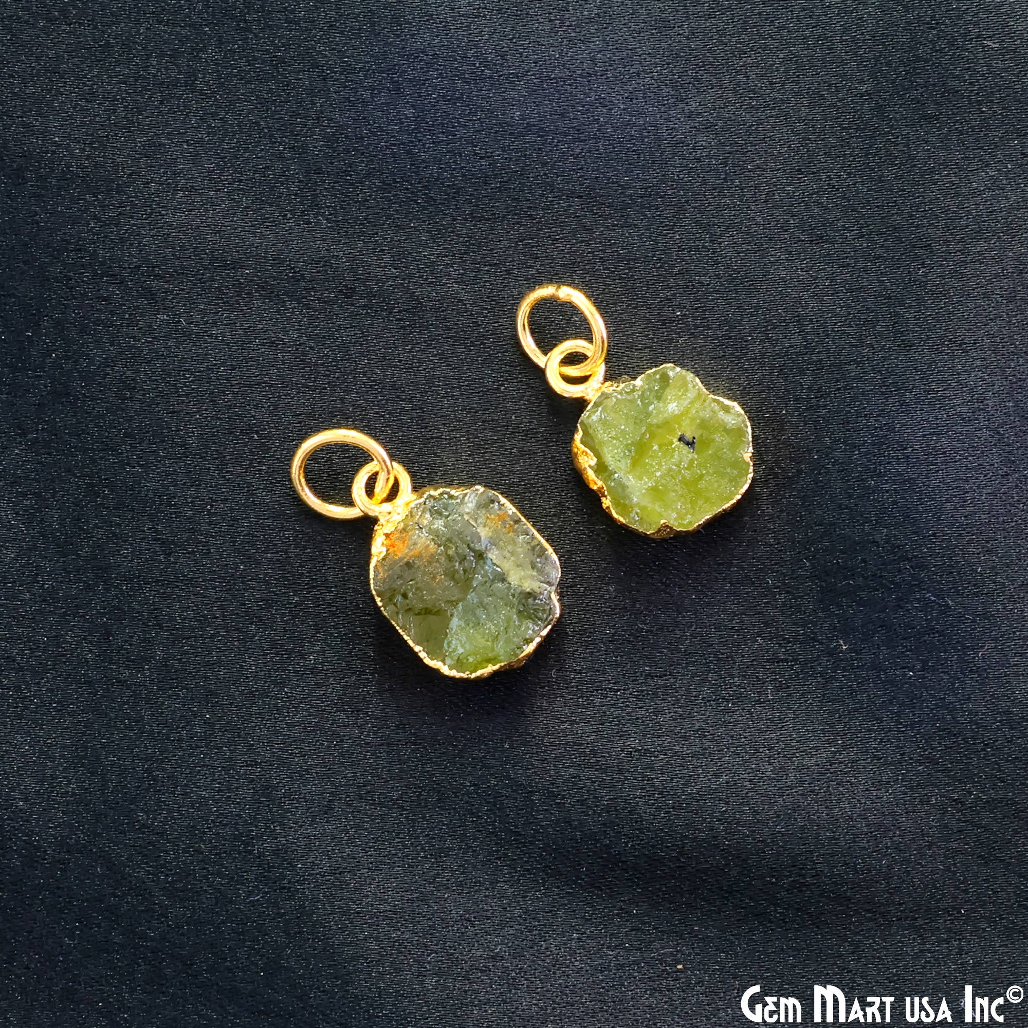 GemMartUSA - Wholesale Pendant/Charm Necklace - Rough Gemstone 16x10mm Gold Electroplated Single Bail Charm27