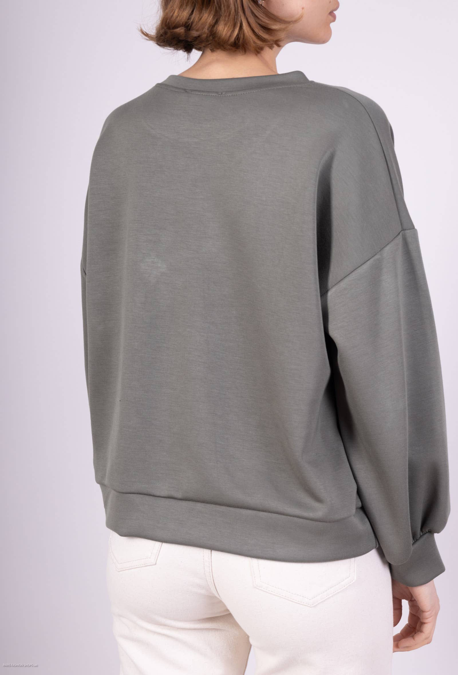 L'Emotion - Vente Sweat-shirt – femme - Sweatshirt Chiné Bijoux Fleur Cousue Viscose/Élasthanne 7