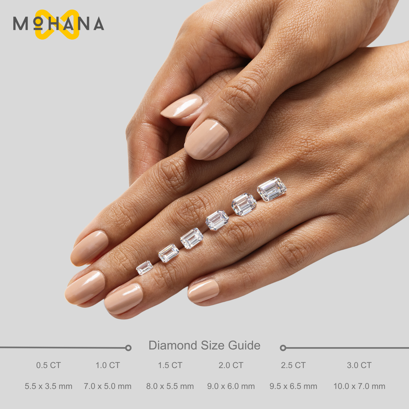 Mohana Jewels - Luxury - Wholesale Engagement Ring - Lab Grown Diamond Blue Emerald Cut Bezel Set 3 Stone Diamond Engagement Ring - Elaris4