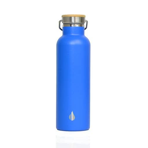 Elemental - Wholesale Water Bottle - Bottle - 25oz Classic Bamboo Azure Blue Stainless Steel