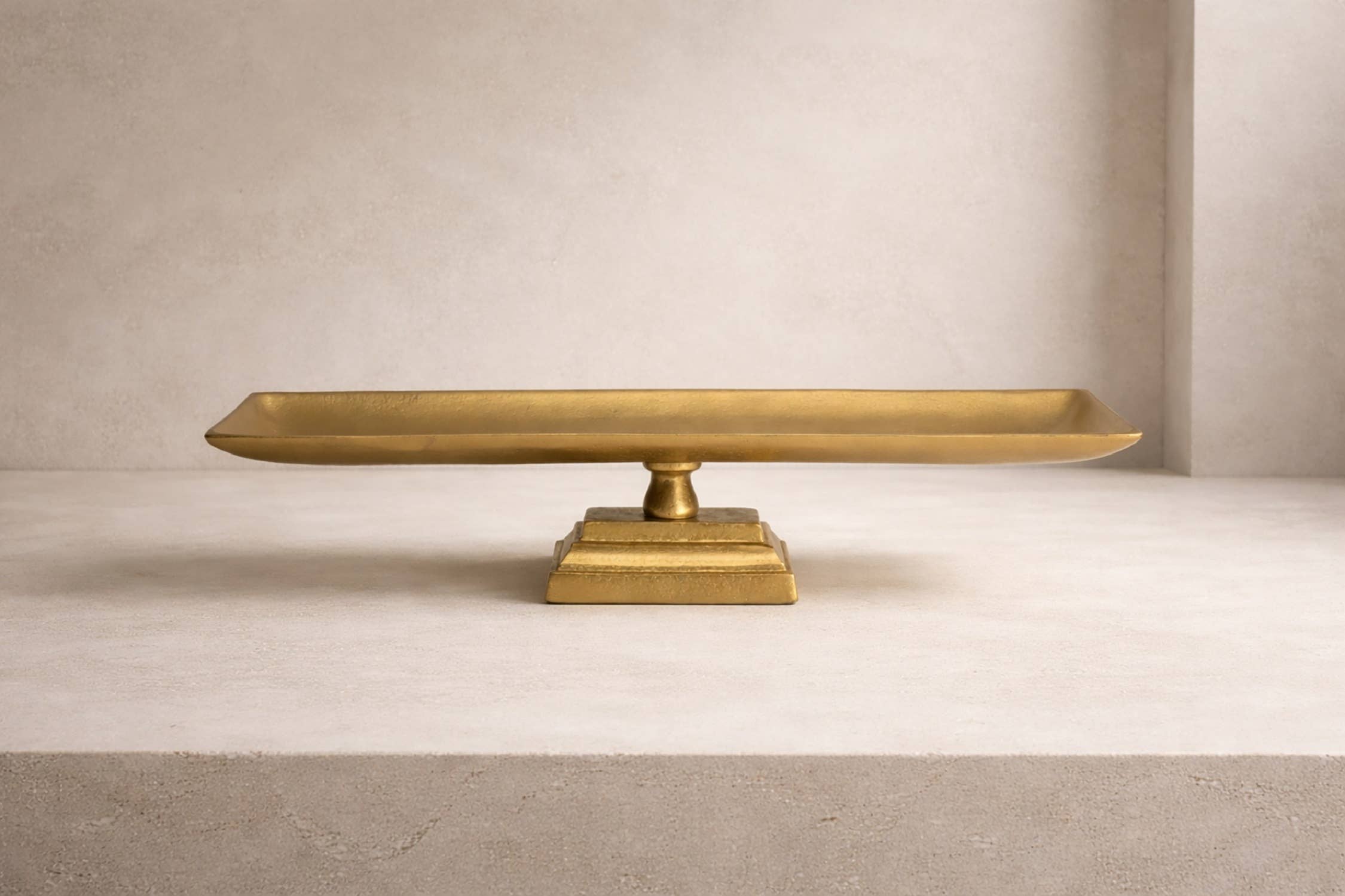 BIDKhome - Wholesale Decorative Tray - Sm. Cast Aluminum Tray/Dish on Foot Antique Brass 23.2"1