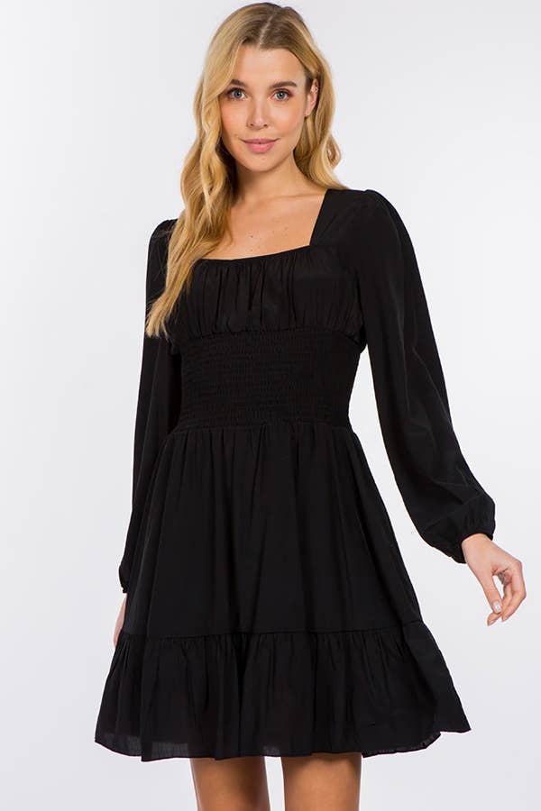 Hesperus - Wholesale Dress - Women's - Smocked Waist Square Neck Dress18