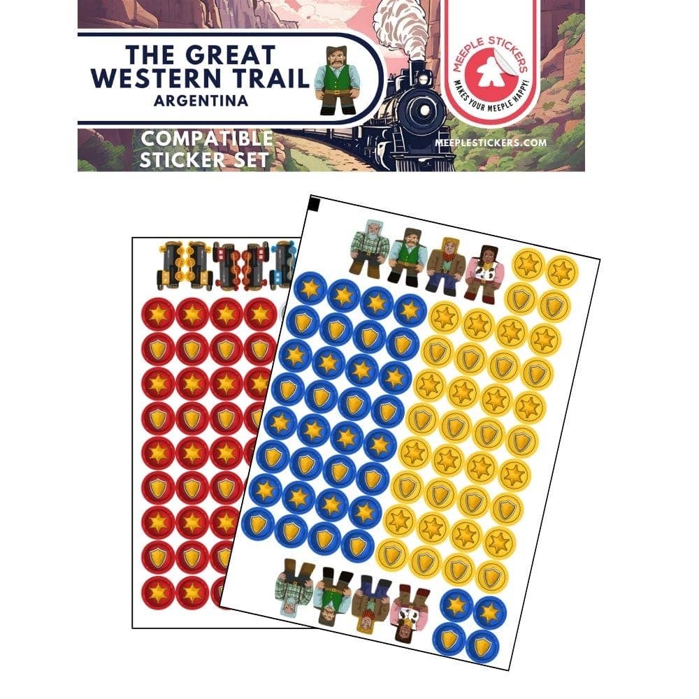 Meeple Stickers – Engroshandel Brætspil – The Great Western Trail - Argentina Klistermærkesæt9