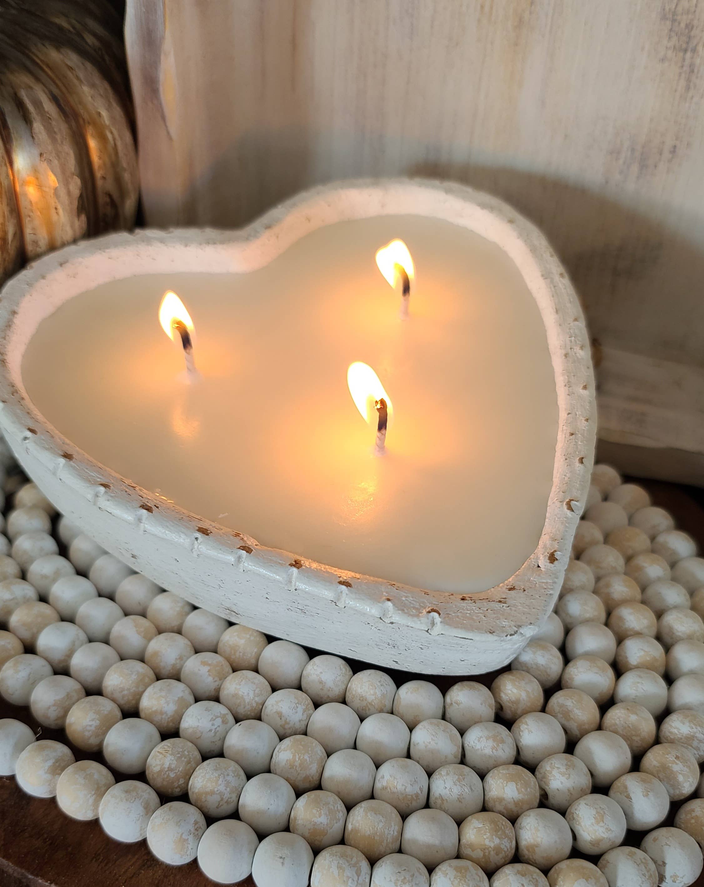 White * Classic Scents* - Clay Heart Candle  for wholesale on Faire6