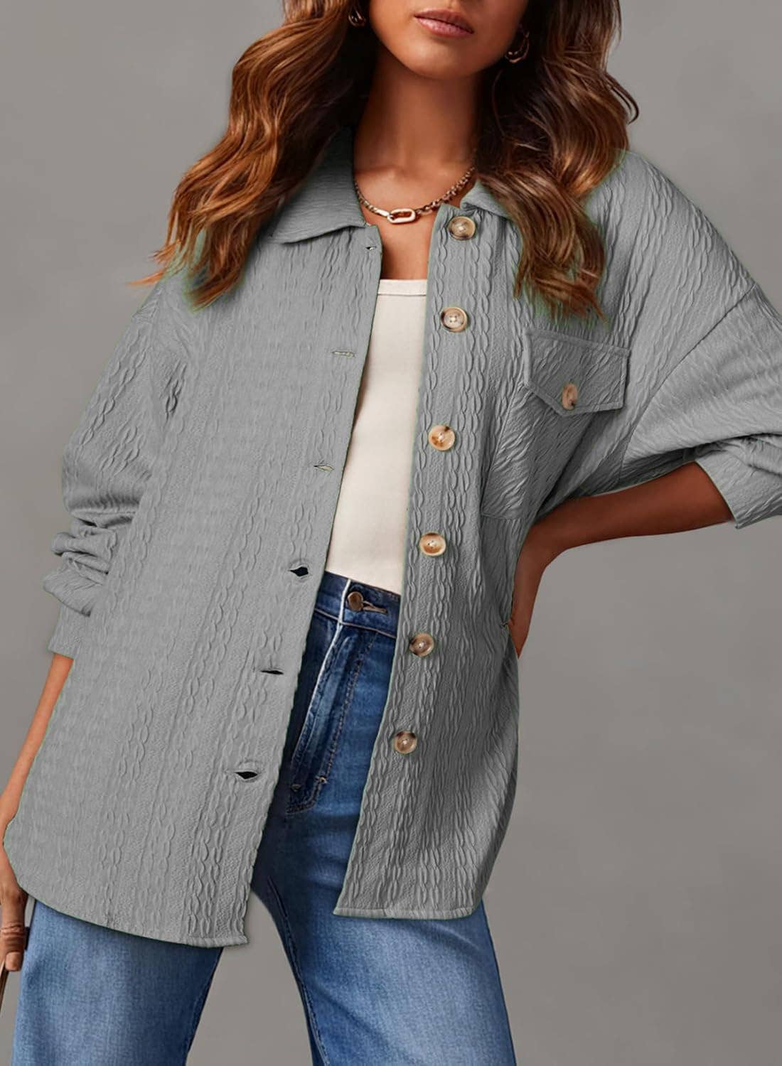 Lily Clothing - Wholesale Button Down Shirt - Women's - EVERYTHING GOES WITH A LAPEL SHIRT TOP10