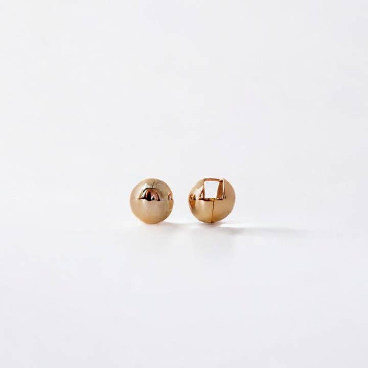 MOND HAUS - Wholesale Huggie Earrings - Anita Earrings | Puff Sphere Ball Snap Closure Huggie Hoop12