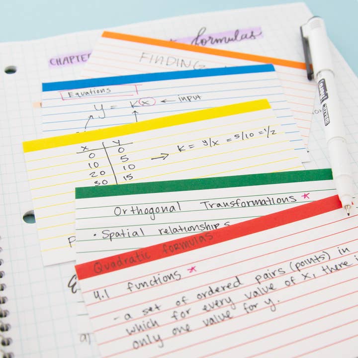 BAZIC Products - Wholesale Notepad - Ruled Color Coded Index Card 3" X 5" 100 Ct.