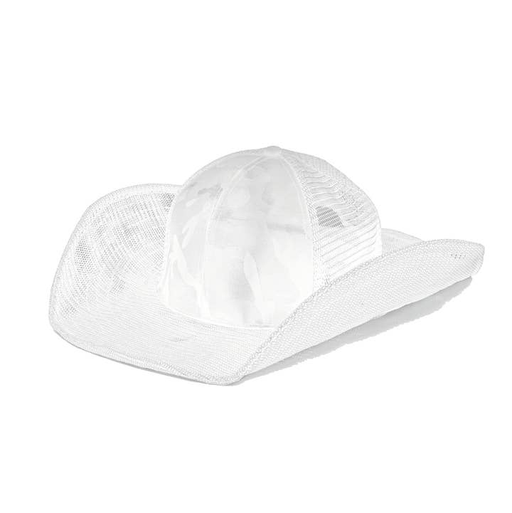 Cowboy Snapback - Wholesale Cowboy Hat - Unisex - WHITE CAMO COWBOY SNAPBACK: 6 PANEL - BLANK0