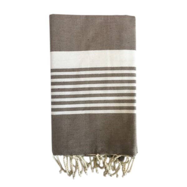 Fouta Paul taupe, Beach Towel recycled cotton 200x100cm for wholesale by SoBeach