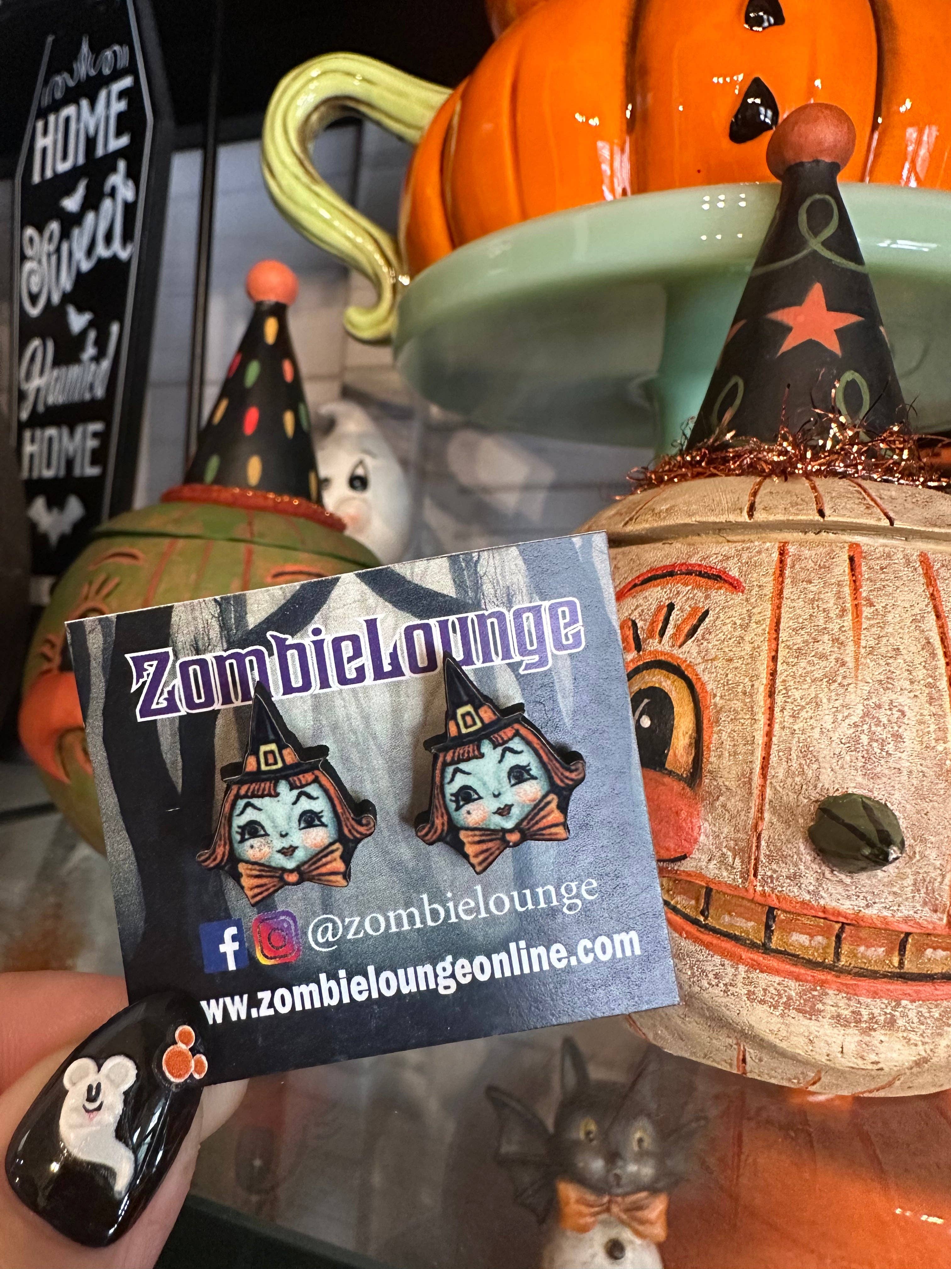 Zombie Lounge Bootique - Wholesale Stud/Post Earrings - Johanna Parker Witch Earrings2