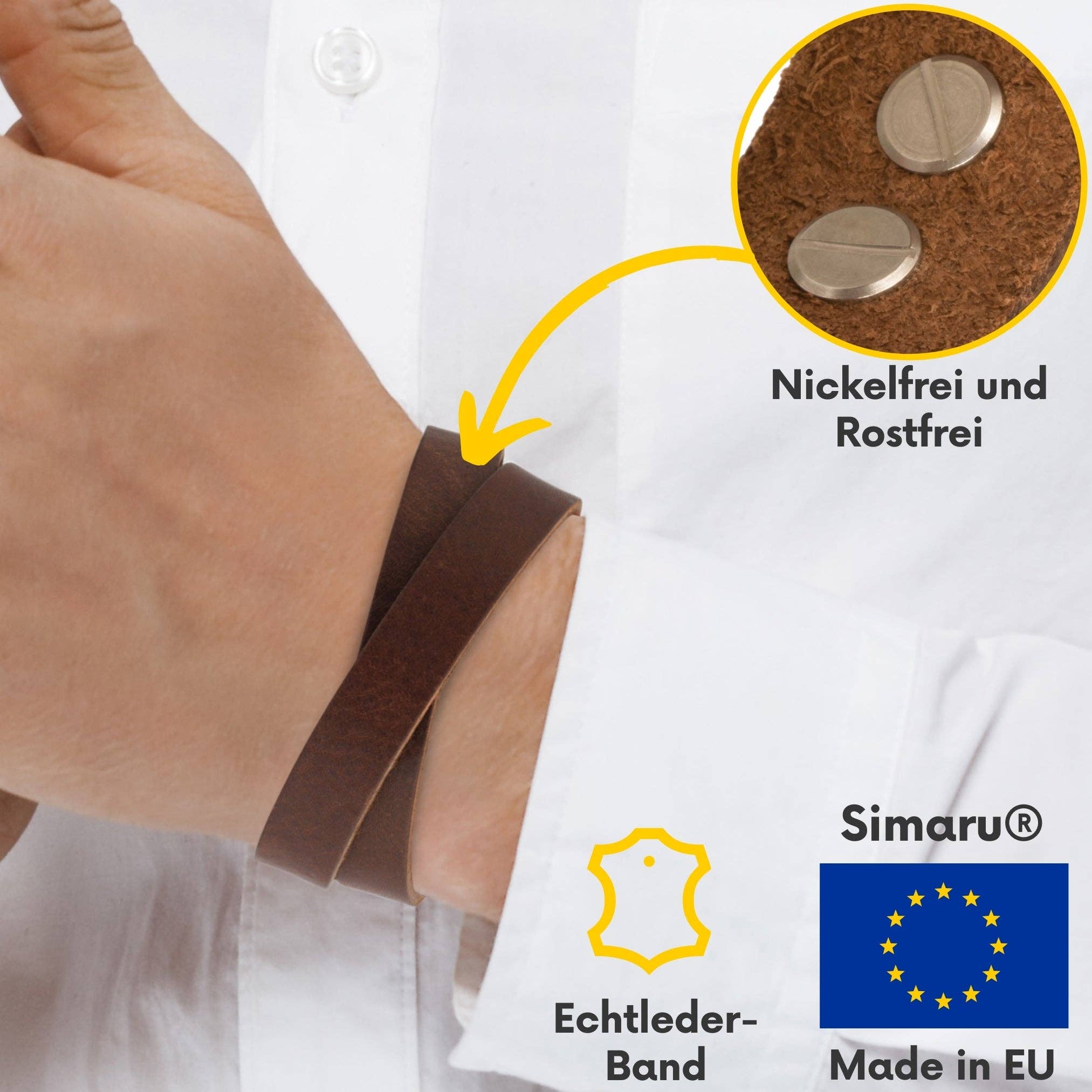 Simaru - Venta al por mayor Brazalete - Pulsera de cuero con tachuelas15