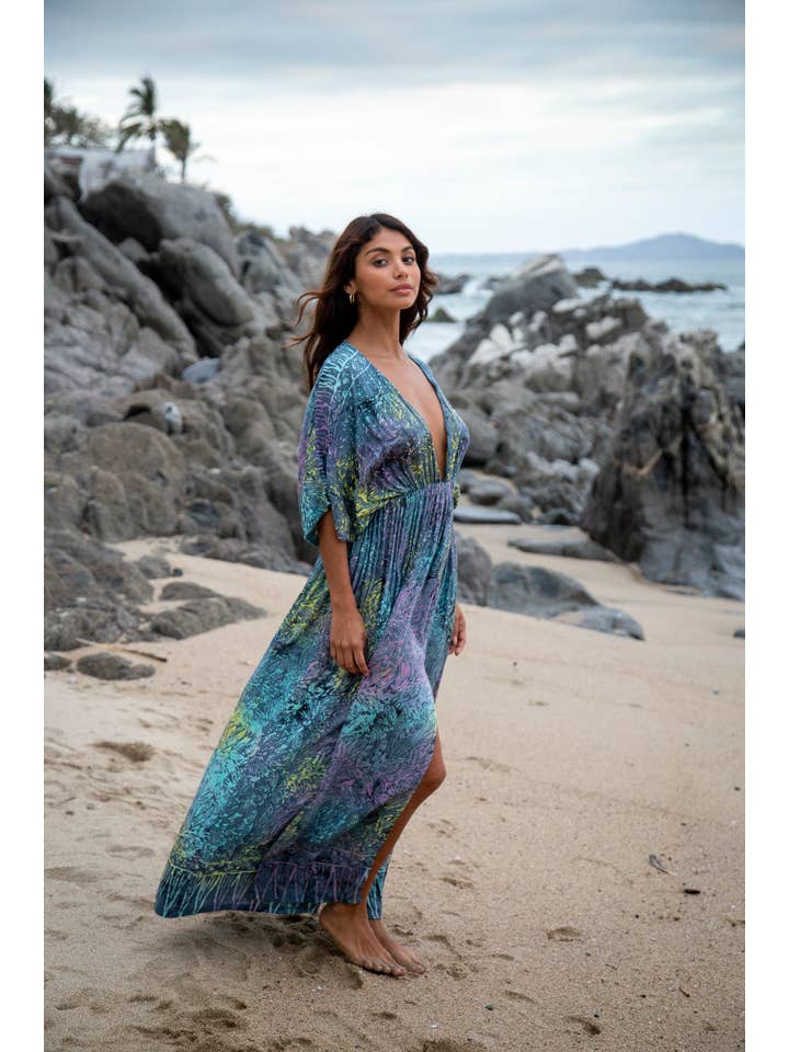 Bali Prema – wholesale Klänning - Dam – Sommar Maxi Klänning, Strandöverdrag Amy Kimono i Bahamas Grey Ra5