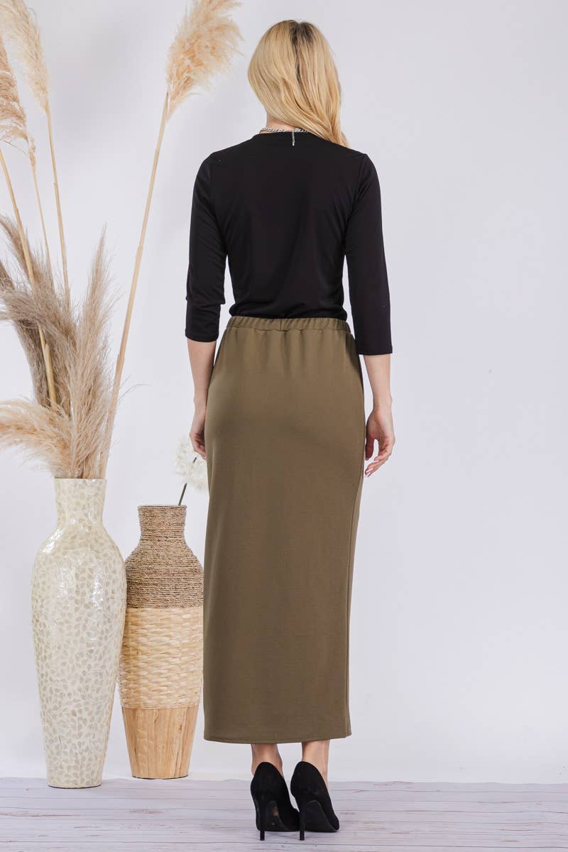 Celeste Clothing - Wholesale Skirt - Women's - CLASSSIC LONG PENCIL SKIRT IN MISSY & PLUS SIZE -CS2377010