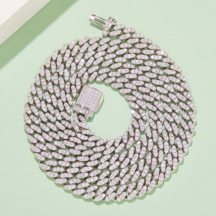 Sparkile - Wholesale Link & Chain Necklace - 6mm Moissanite Cuban Link Chain Necklace