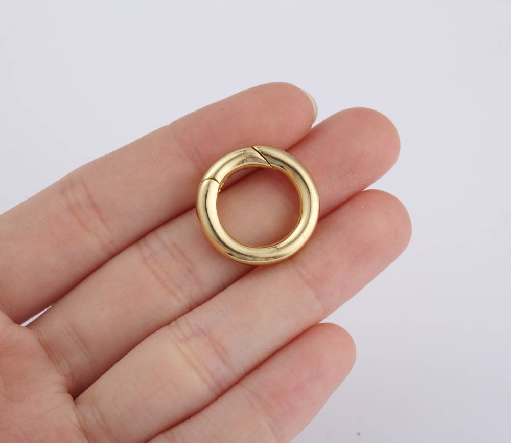 Beads Creation – wholesale Band/stacked ring – Gold Filled Spring Gate Ring, Pull Gate Ring, CL5571