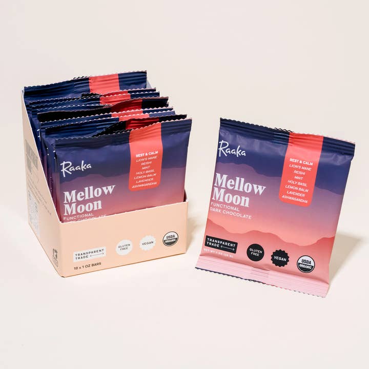 Raaka Chocolate - Wholesale Chocolate Bar - Mellow Moon Functional Dark Chocolate Bar