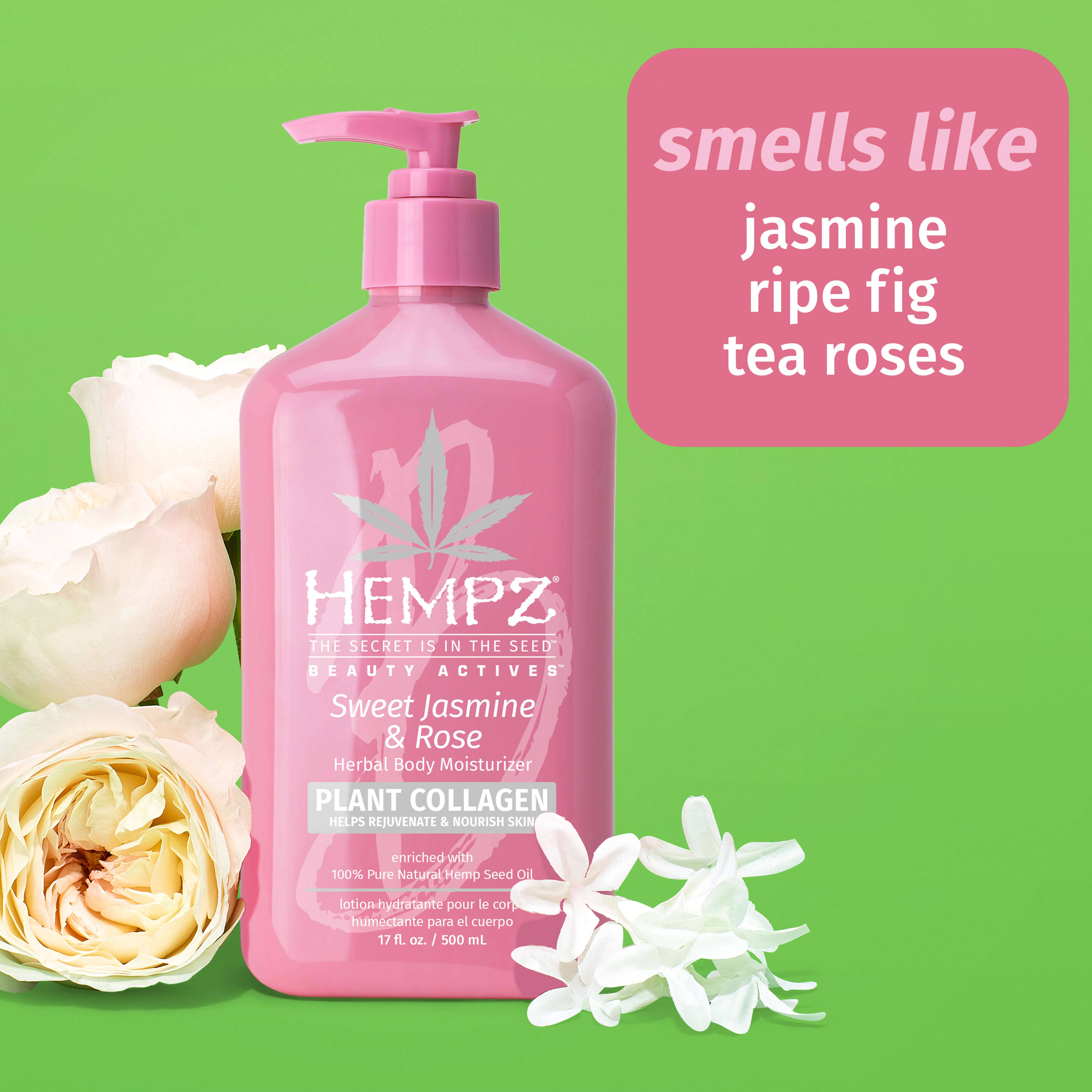 Hempz UK - Vente Crème/lotion pour le corps - Crème hydratante pour le corps aux herbes infusion collagène jasmin doux et rose1