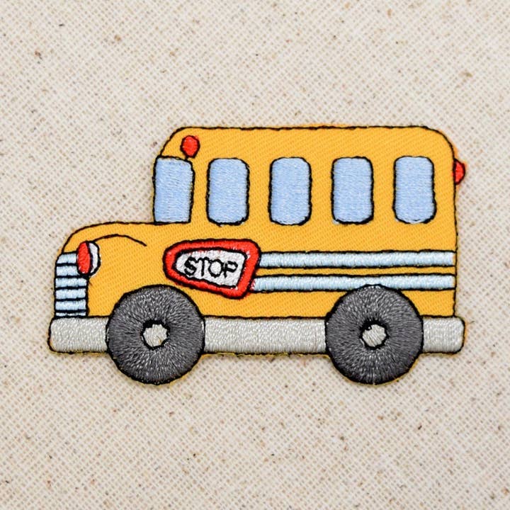 Childrens - Yellow School Bus - Embroidered Patch - Iron on Applique - 156581A for wholesale by Wholesale Applique