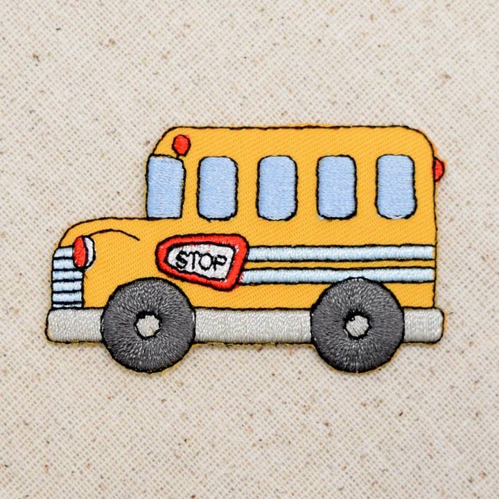 Childrens - Yellow School Bus - Embroidered Patch - Iron on Applique - 156581A for wholesale by Wholesale Applique