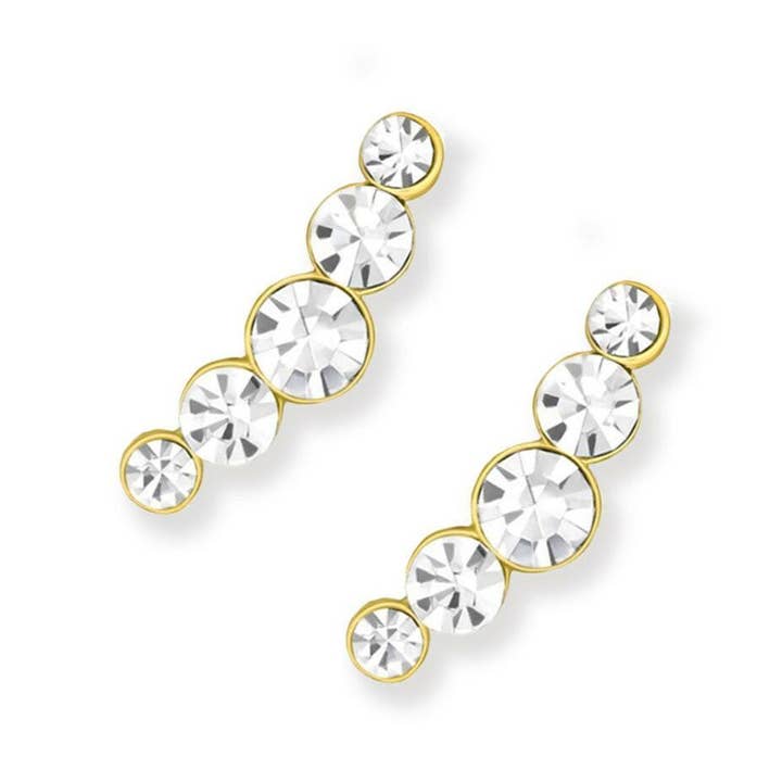 Crumble & Core – Engroshandel Ørestikkere – Sølv Ørestikker – Sterling Sølv Ørestikker - Ørestikker med Guldpletteret Gaveæske Sæt1