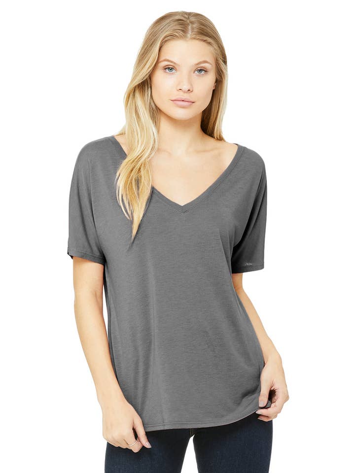 Bella + Canvas 8815 - Ladies' Slouchy V-Neck T-Shirt for wholesale by Total Apparel