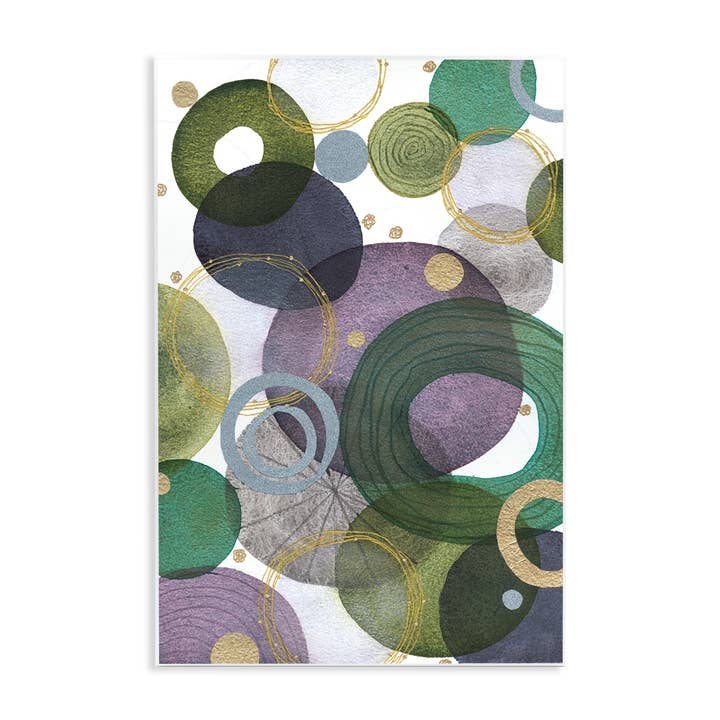 Stupell Industries - Wholesale Wall Sign - Green & Purple Circles - Unframed Wall Art