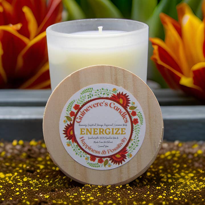 VELA EN TARRO ENERGIZE--HAPPINESS & POSSITIVITY para venta al por mayor de Flower Sack Towels