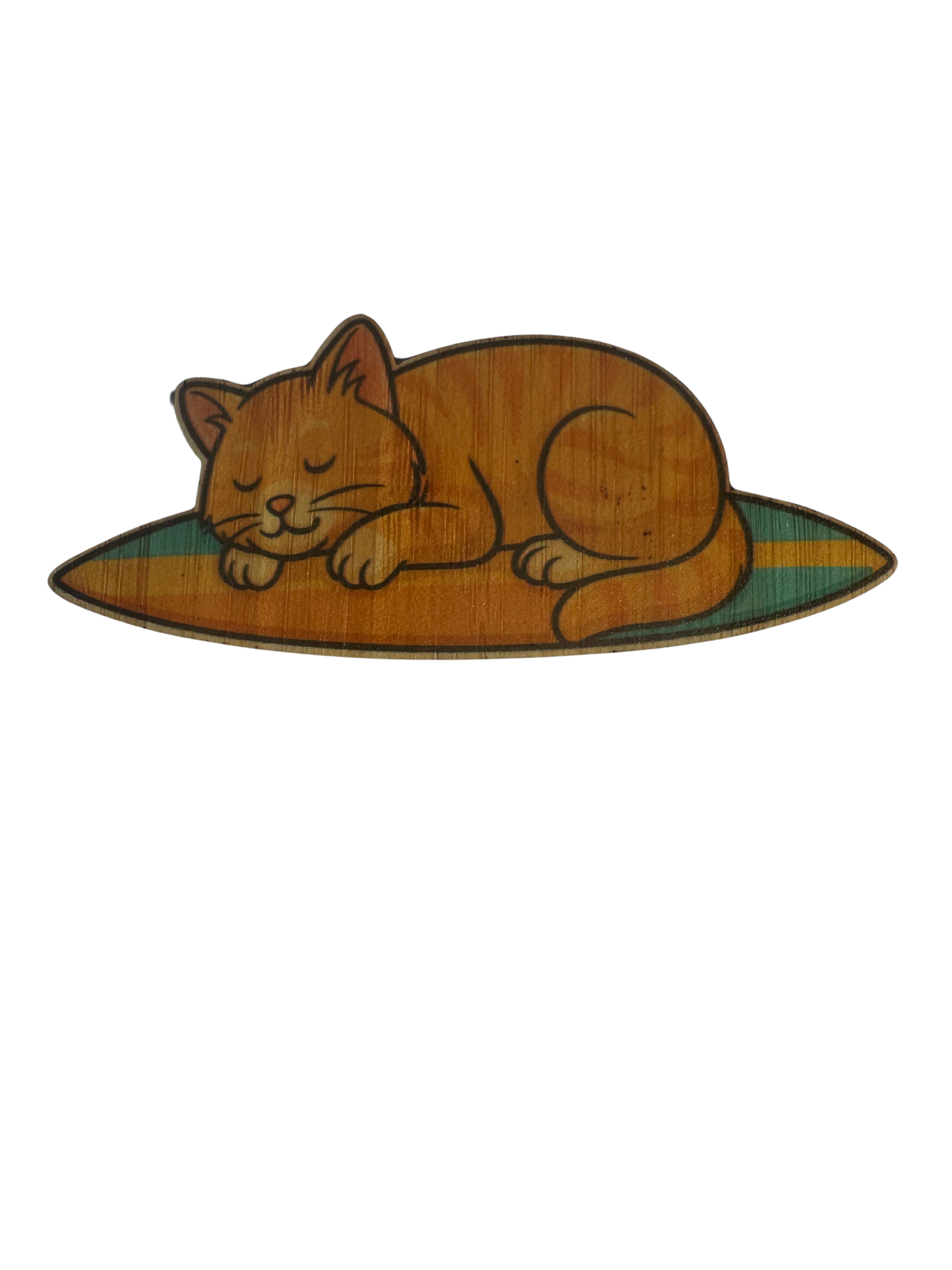 Bamboo Wood Stickers - Wholesale Sticker - Lazy Tabby Cat0