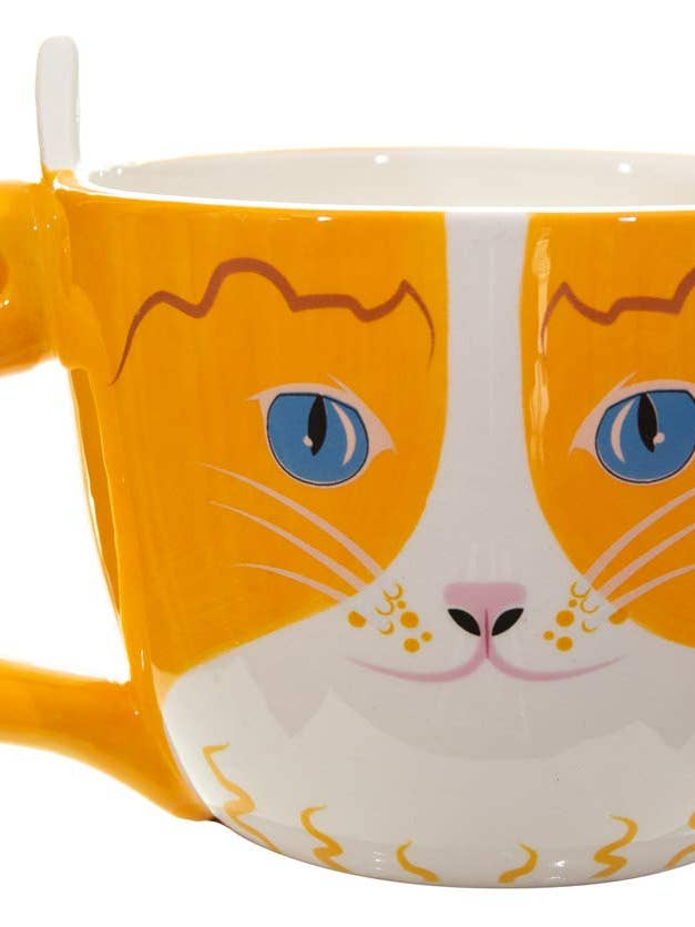 16oz Ceramic Cat Mug - Novelty Cappuccino Cup for wholesale by Calhoun Sportswear