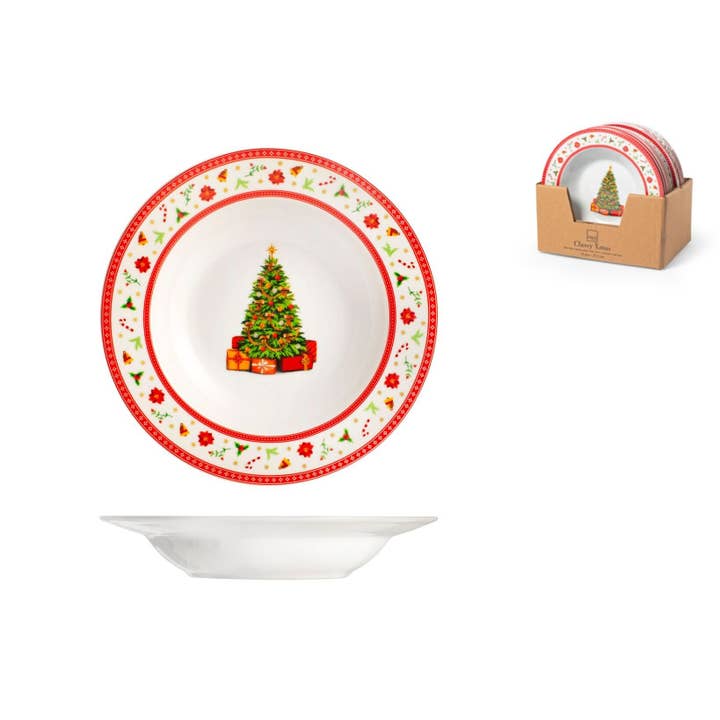 Set van 12 Diepe Borden classy Xmas Ø 21,5 cm voor wholesale door H&H