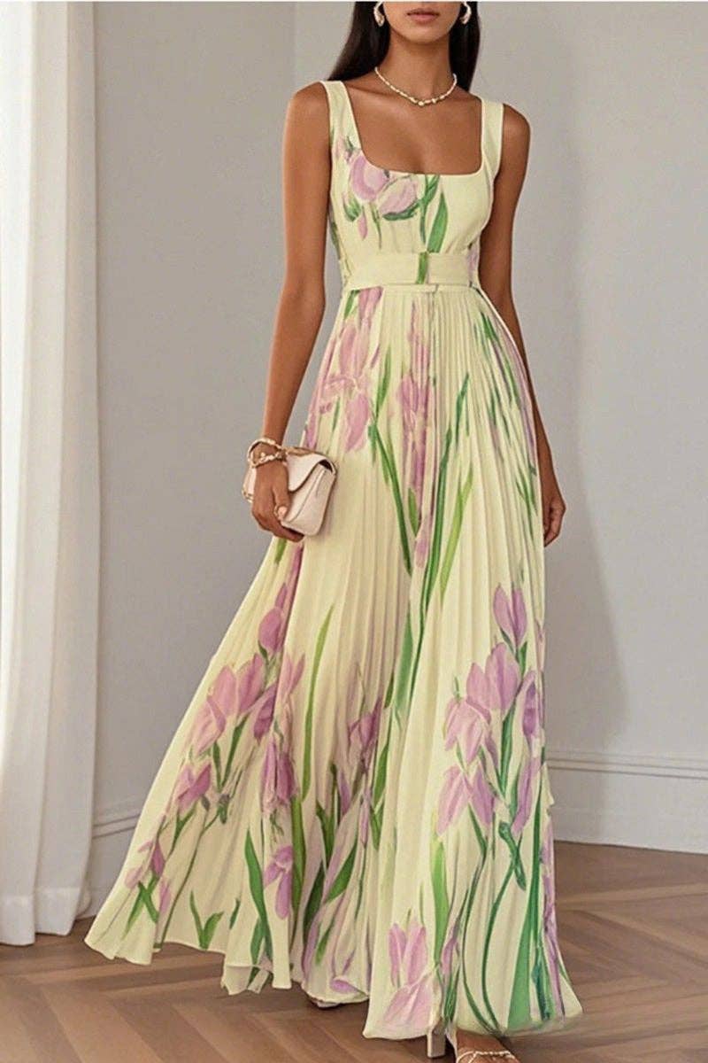 Mccolin - Vente Robe – femme - Robe de vacances plissée à fleurs1