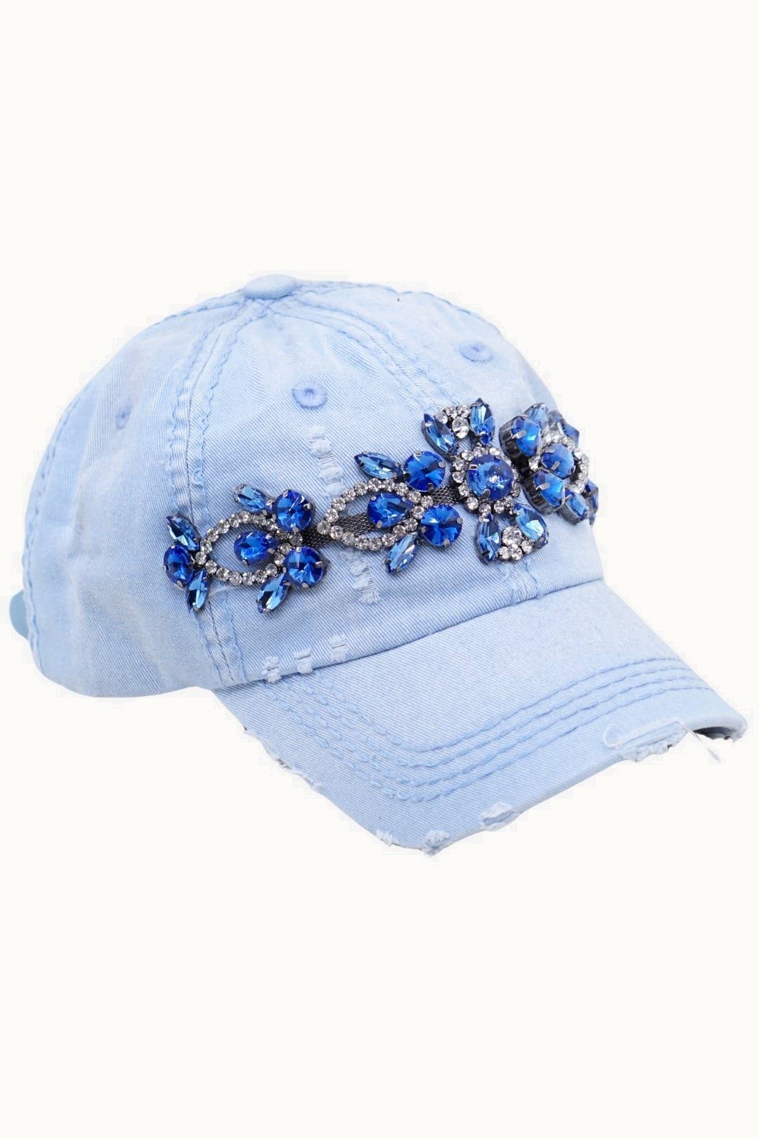 Olive & Pique - Venta al por mayor Gorra de béisbol - Mujer - Gorra desgastada Bejeweled Bling Glitz, ajustable4