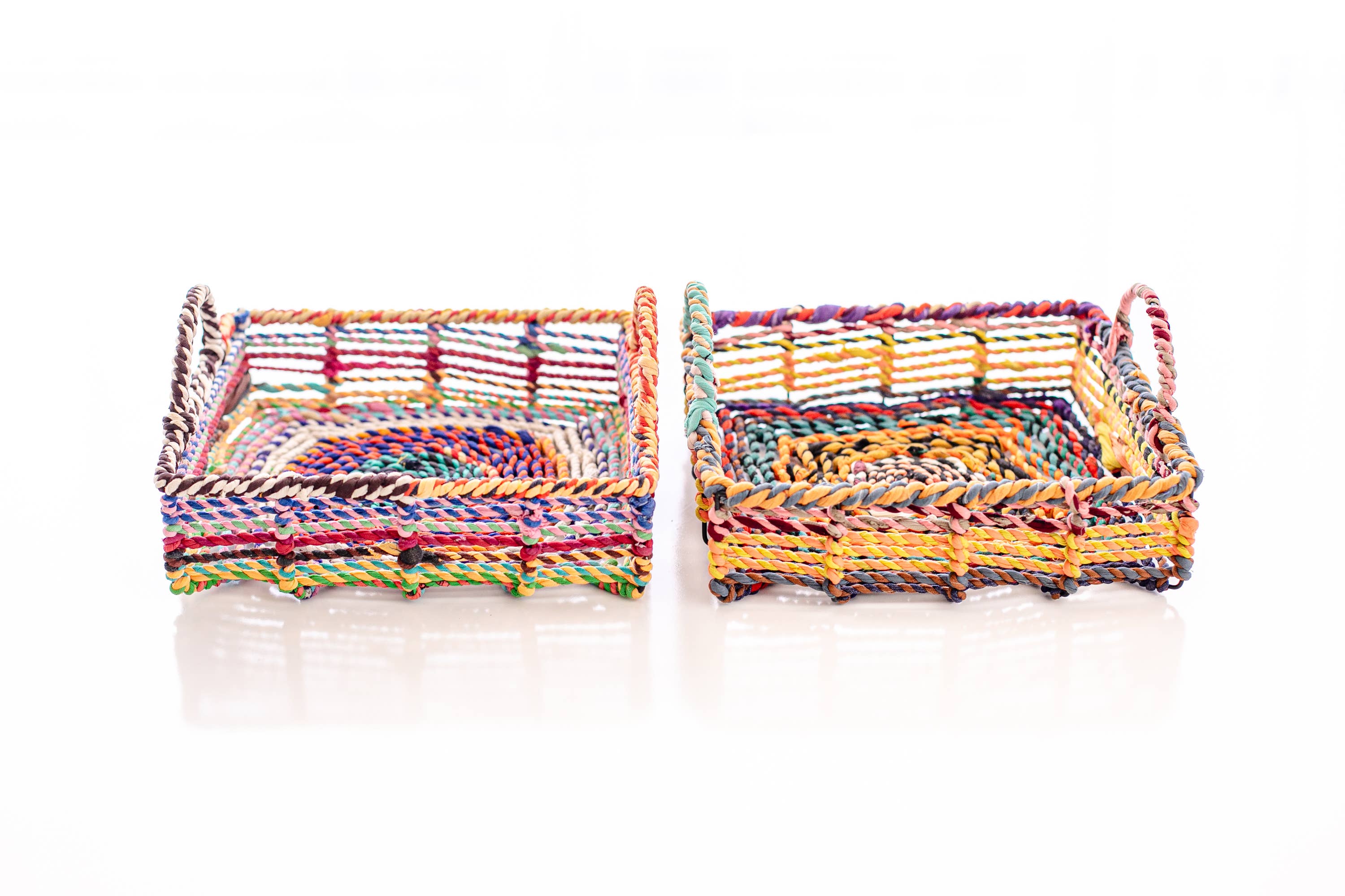 Rahab's Rope - Wholesale Decorative Tray - Sari Wrapped Wire Square Tray2