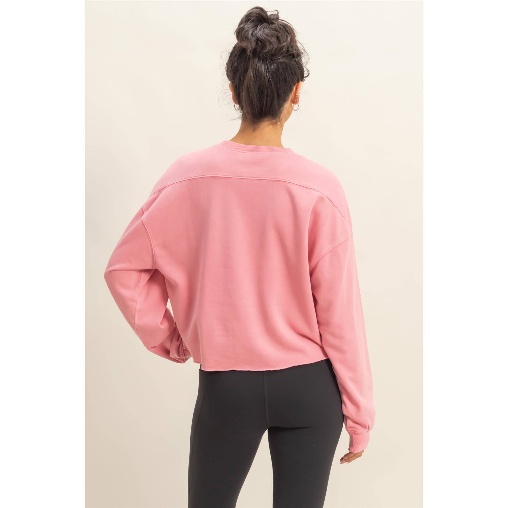 HYFVE - Wholesale Sweatshirt - Women's - Cropped Crewneck Sweatshirt With Oversized Sleeves17