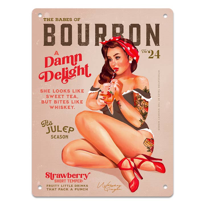 Mid State Signs - Wholesale Sign - Babes Of Bourbon Vol. 24: Sexy Vintage Whiskey Pinup Art
