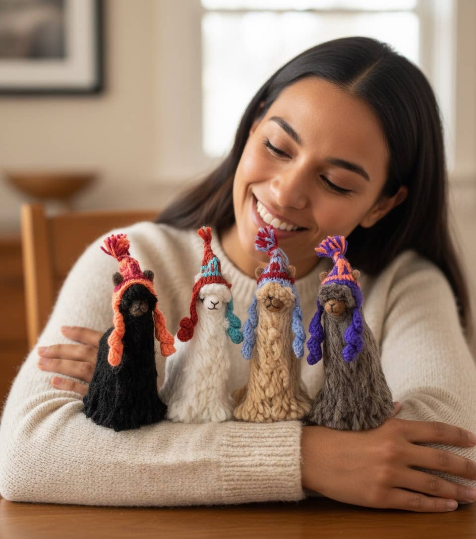 Lanart Alpaca - Wholesale Decorative Figurine - Cria Suri 5.5” - Artisan Hand-Felted Alpaca Sculpture3