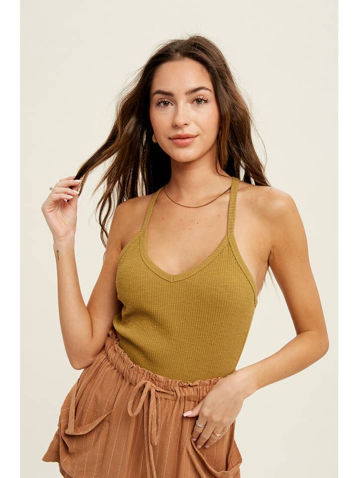 RACERBACK RIBSTRIKKET CAMI TOP / WL18-1891 for engroshandel hos Wishlist Apparel