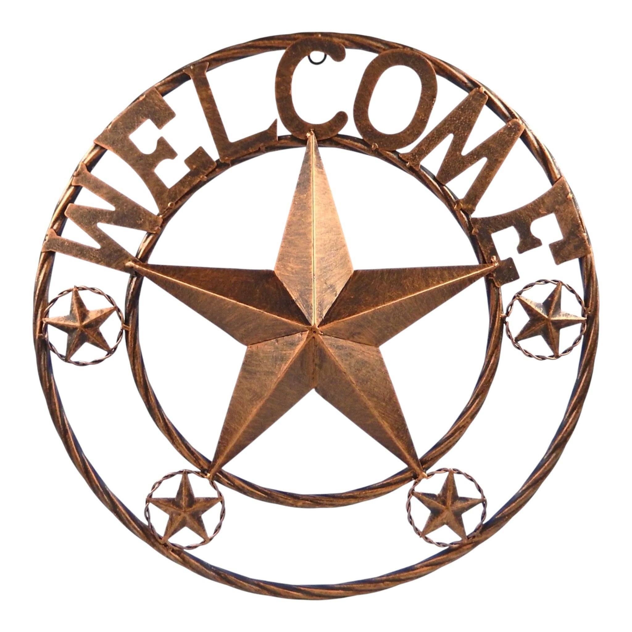 Iron & Blossom – wholesale Sign – Metal 18 inch Welcome Star Inviting Metal Wall Decor Sign1