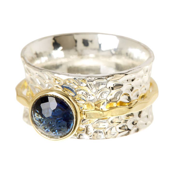 Zoey Simmons - Vendita all'ingrosso Anelli cocktail/statement - Anello Spinner con cristalli blu Londra - SF0