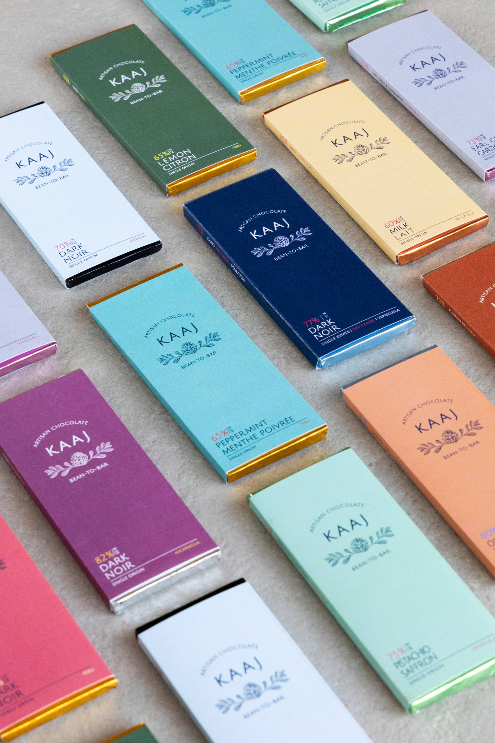 Kaaj Artisan Chocolate - Wholesale Chocolate Bar - Earl Grey Tea & Cardamom
73% Dark2