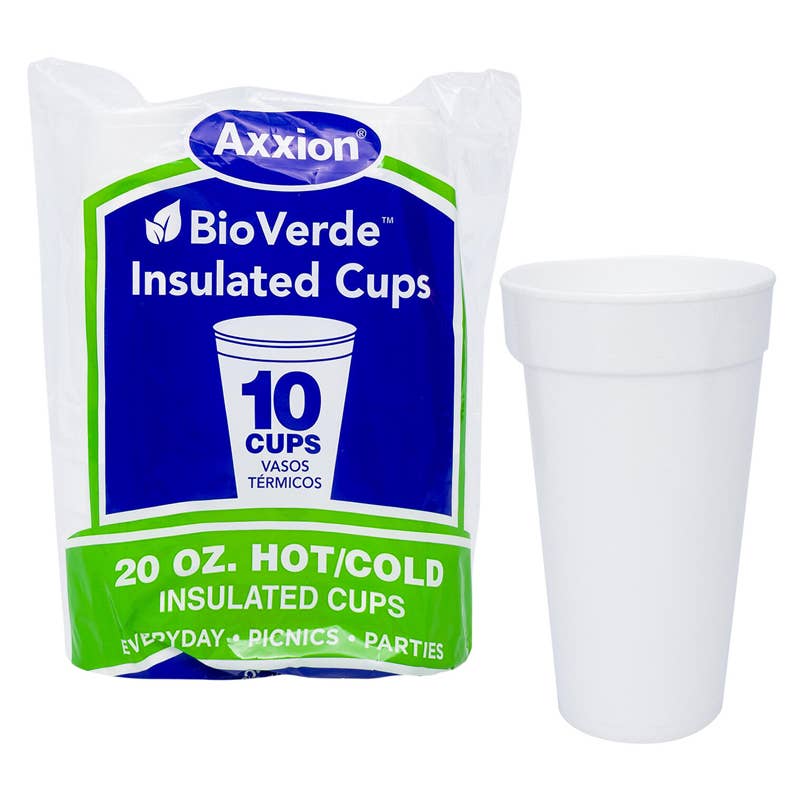 Deluxe Import Trading - Wholesale Disposable Cup - Axxion 12ct Foam Cups- 20oz- White0