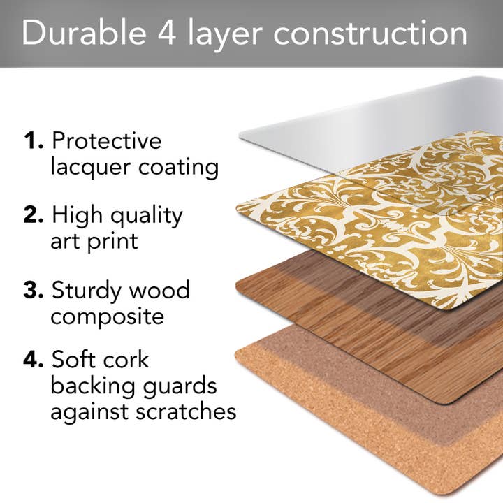 CounterArt/Highland Home/Thirstystone/CoasterStone - Wholesale Placemat - Cala Home Gilded Decorative Hardboard Placemats