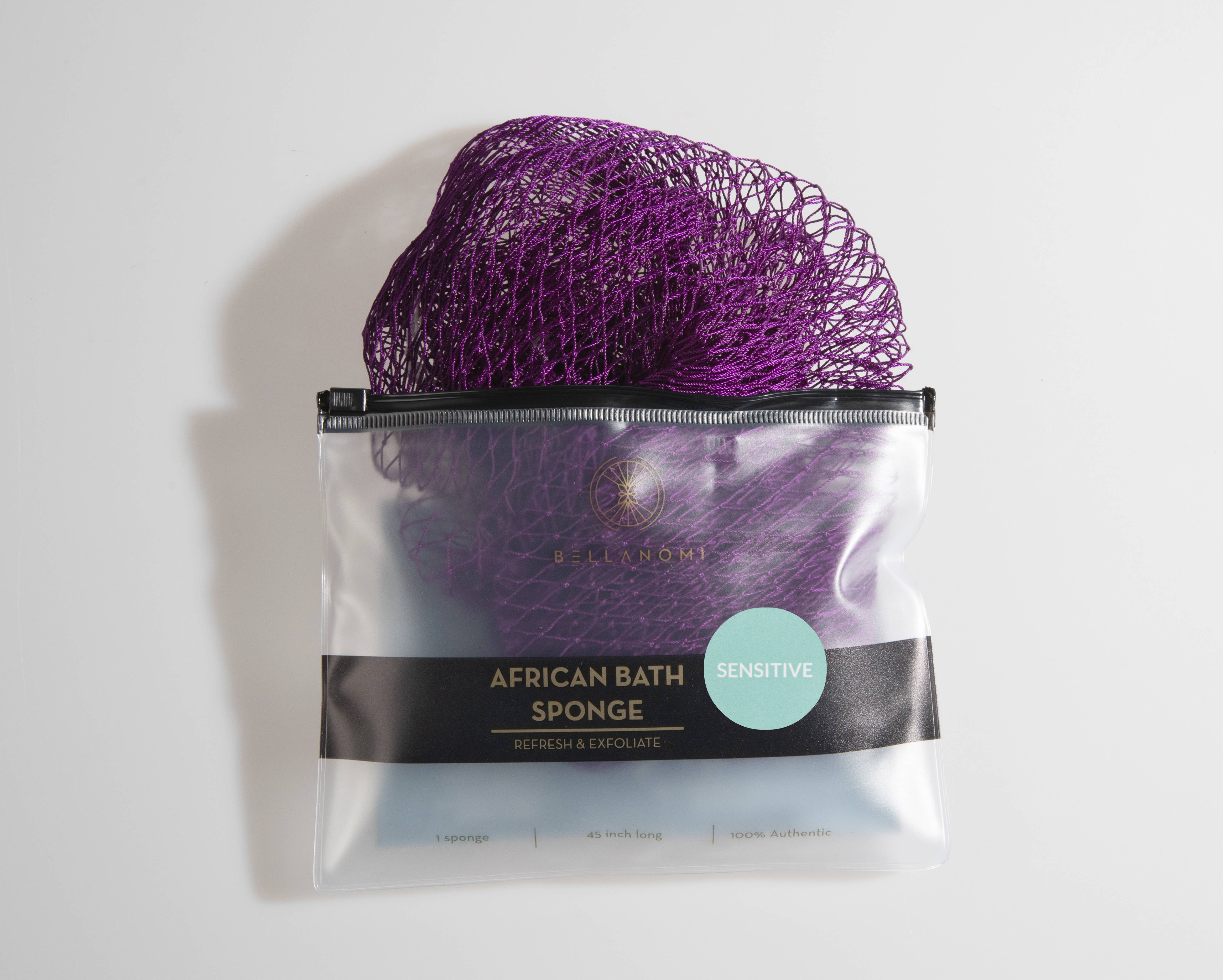 Bellanomi Skincare - Vendita all'ingrosso Spugne da bagno morbide e a rete - Spugna esfoliante africana in rete (per pelli sensibili) 114 cm3