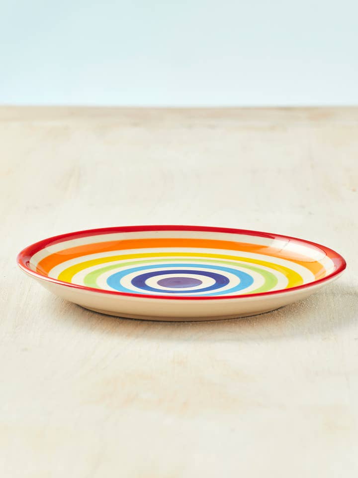 Hand Painted New Rainbow Medium Plate for wholesale by Namaste