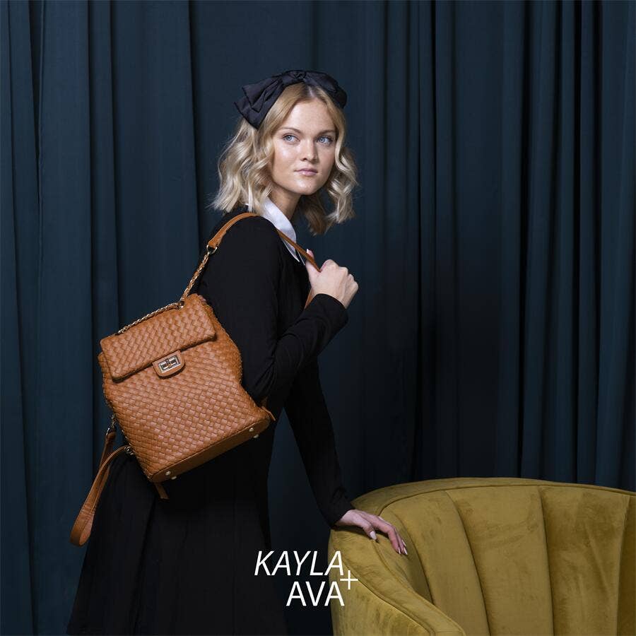 KAYLA+AVA - Wholesale Backpack - Women's - GABRIELLA Woven Backpack with Chain Strap7